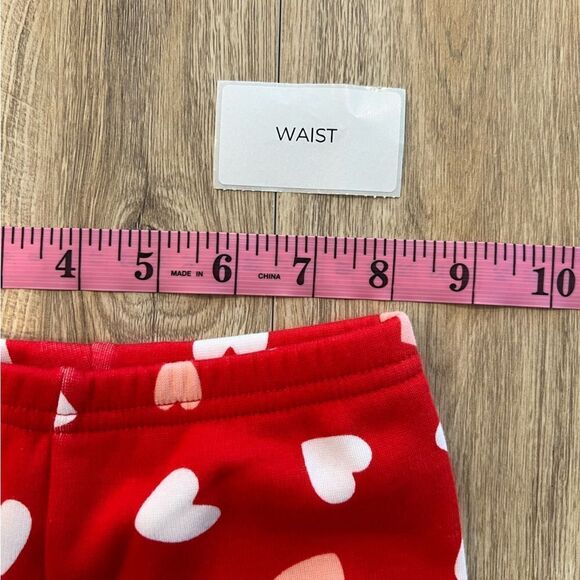 Carter’s Red Heart Print Fleece Lined Leggings Size 24M - Picture 4 of 7